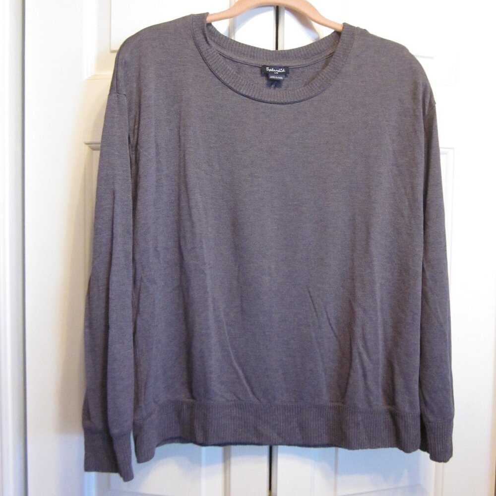 Splendid Purple/Gray LS Sweater Sz L